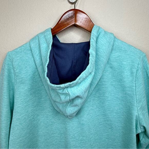 L.L Bean Hoodie Women's MP Mint Rugby Popover Sweatshirt Boating Nautical Beach - Picture 5 of 14